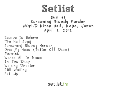Sum 41 at PUNKSPRING 2012 Osaka Setlist