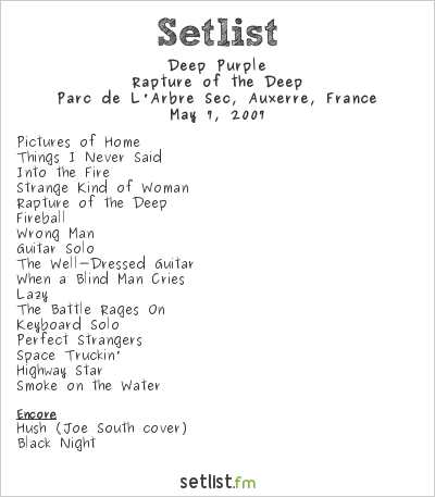 Deep Purple at Parc de L'Arbre Sec, Auxerre, France Setlist