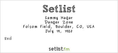 Sammy Hagar at Colorado Sun-Day 1980 Setlist