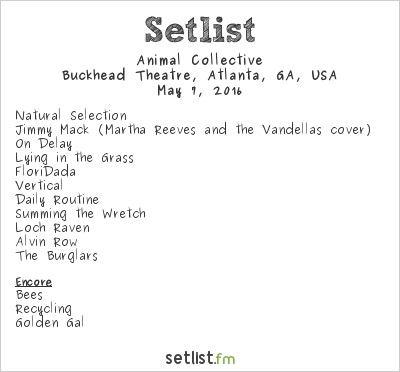 Animal Collective at Buckhead Theatre, Atlanta, GA, USA Setlist