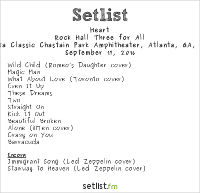 Heart at Delta Classic Chastain Park Amphitheater, Atlanta, GA, USA Setlist