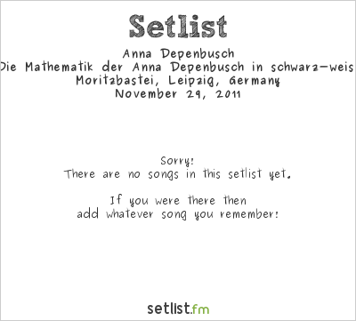 Anna Depenbusch at Moritzbastei, Leipzig, Germany Setlist