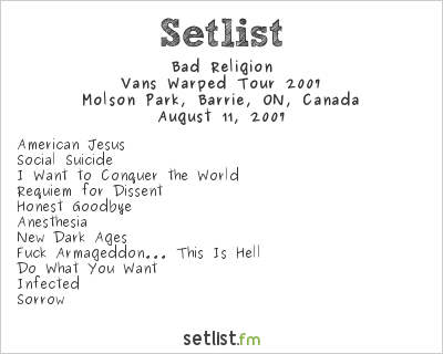 Bad Religion at Warped Tour 2007 Setlist