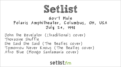 Gov’t Mule at Polaris Amphitheater, Columbus, OH, USA Setlist