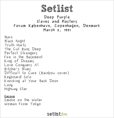 Deep Purple at Forum København, Copenhagen, Denmark Setlist