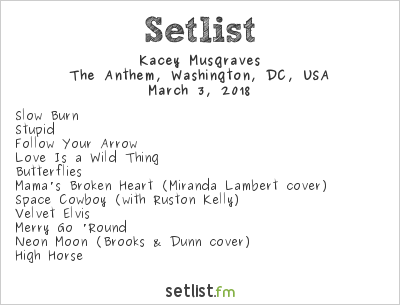 Kacey Musgraves at The Anthem, Washington, DC, USA Setlist