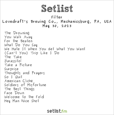 Filter at Lovedraft's Brewing Co., Mechanicsburg, PA, USA Setlist
