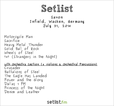 Saxon at Wacken Open Air 2014 Setlist