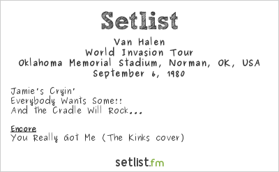 Van Halen at Rocklahoma 1980 Setlist