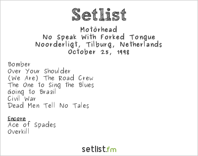 Motörhead at Noorderligt, Tilburg, Netherlands Setlist