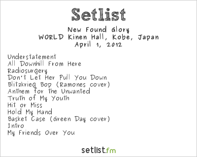 New Found Glory at PUNKSPRING 2012 Osaka Setlist