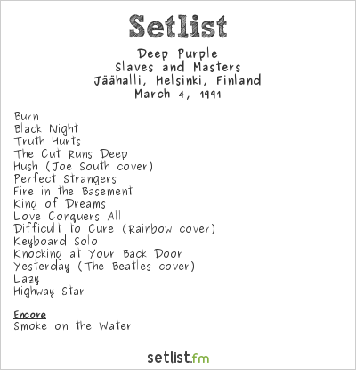 Deep Purple at Jäähalli, Helsinki, Finland Setlist