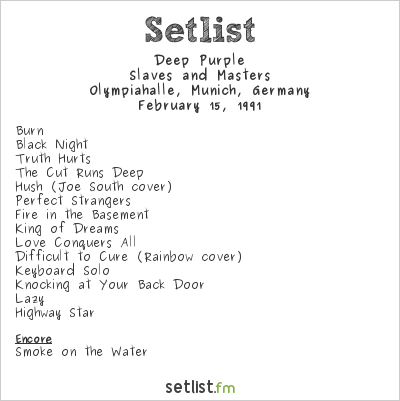 Deep Purple at Olympiahalle, Munich, Germany Setlist