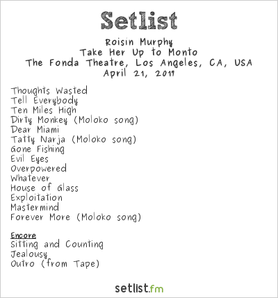 Róisín Murphy at The Fonda Theatre, Los Angeles, CA, USA Setlist