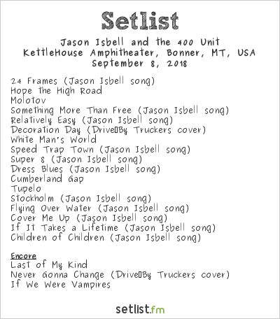 Jason Isbell and the 400 Unit at KettleHouse Amphitheater, Bonner, MT, USA Setlist