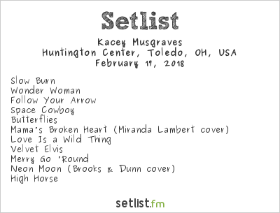 Kacey Musgraves at Huntington Center, Toledo, OH, USA Setlist