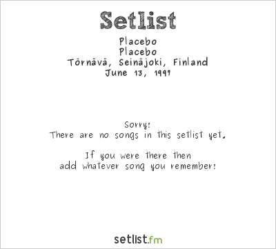 Placebo at Provinssirock 1997 Setlist