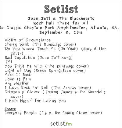Joan Jett & The Blackhearts at Delta Classic Chastain Park Amphitheater, Atlanta, GA, USA Setlist