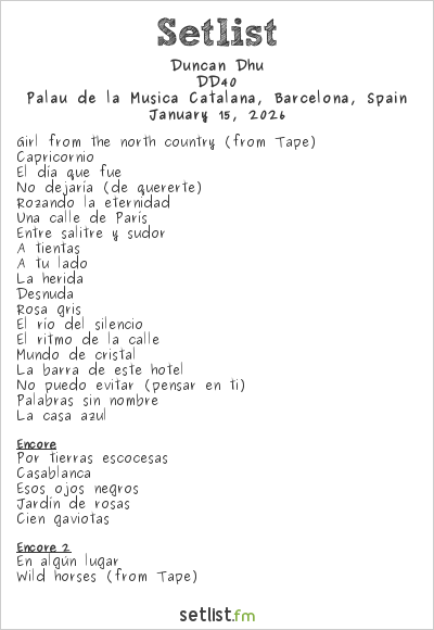 Duncan Dhu at Festival del Mil·leni 2025 Setlist