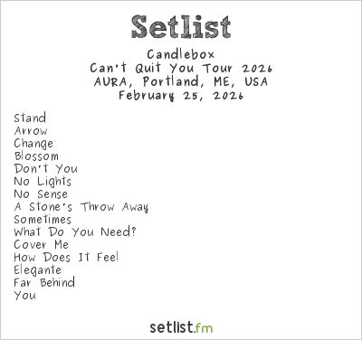Candlebox at AURA, Portland, ME, USA Setlist