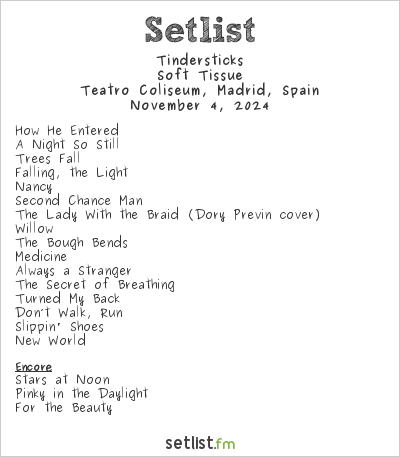 Tindersticks at Teatro Coliseum, Madrid, Spain Setlist