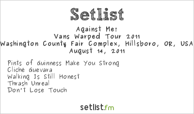 Against Me! at Warped Tour 2011 Setlist