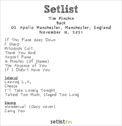 Tim Minchin at O2 Apollo Manchester, Manchester, England Setlist