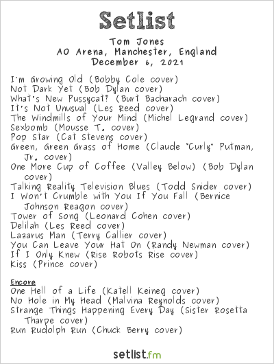 Tom Jones at AO Arena, Manchester, England Setlist