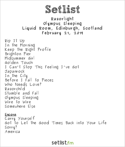 Razorlight at Liquid Room, Edinburgh, Scotland Setlist