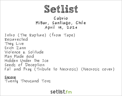 Cabrio at MiBar, Santiago, Chile Setlist