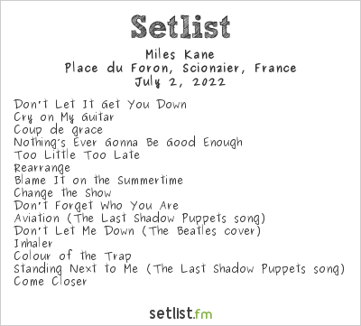 Miles Kane at Musiques en Stock 2022 Setlist