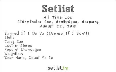 All Time Low at Highfield Festival 2010 Setlist