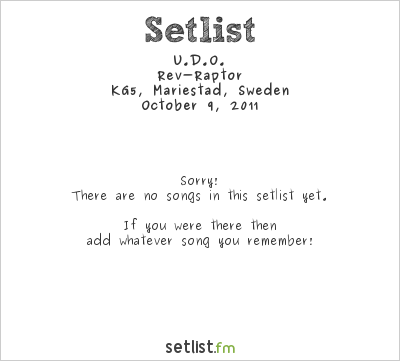 U.D.O. at KG5, Mariestad, Sweden Setlist
