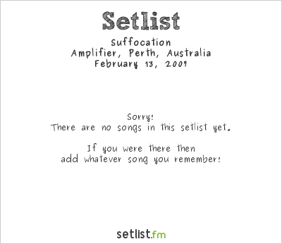 Suffocation at Amplifier, Perth, Australia Setlist