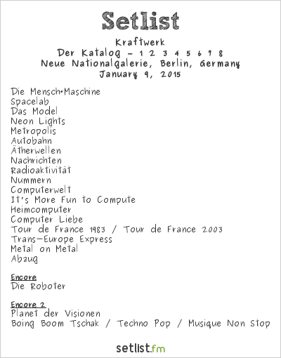Kraftwerk at Neue Nationalgalerie, Berlin, Germany Setlist