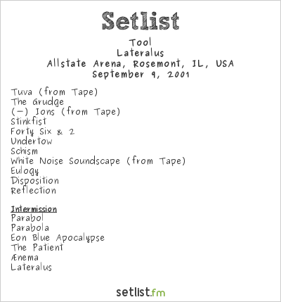 Tool at Allstate Arena, Rosemont, IL, USA Setlist
