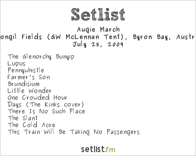 Augie March at Splendour in the Grass 2009 Setlist