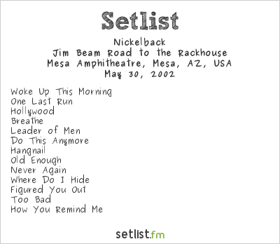 Nickelback at Mesa Amphitheatre, Mesa, AZ, USA Setlist
