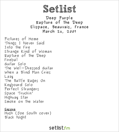 Deep Purple at Le Blues autour du Zinc 2007 Setlist