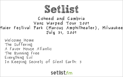 Coheed and Cambria at Warped Tour 2007 Setlist
